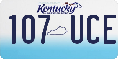 KY license plate 107UCE