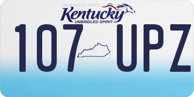 KY license plate 107UPZ