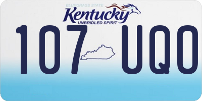 KY license plate 107UQO