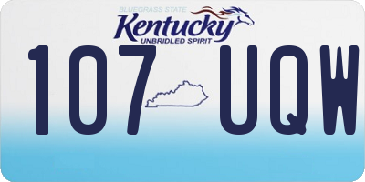KY license plate 107UQW