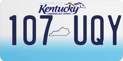 KY license plate 107UQY
