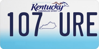 KY license plate 107URE