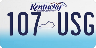 KY license plate 107USG
