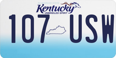 KY license plate 107USW