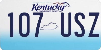 KY license plate 107USZ