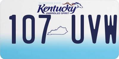 KY license plate 107UVW