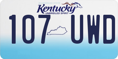 KY license plate 107UWD