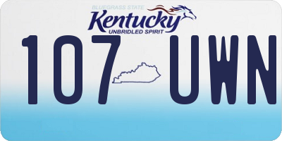 KY license plate 107UWN