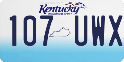 KY license plate 107UWX