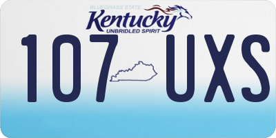 KY license plate 107UXS