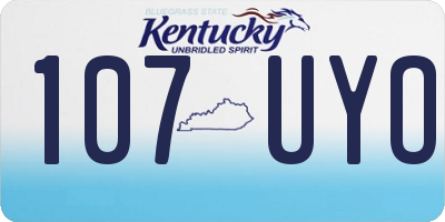 KY license plate 107UYO