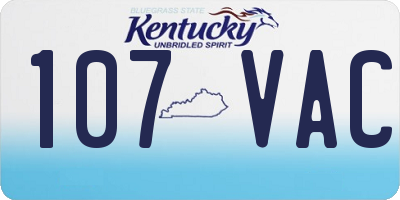 KY license plate 107VAC