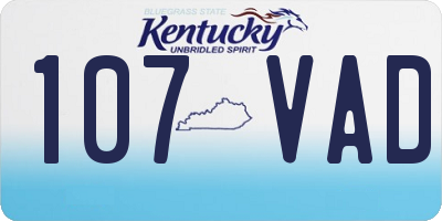 KY license plate 107VAD
