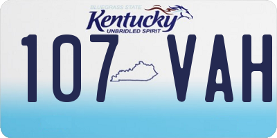 KY license plate 107VAH