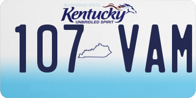 KY license plate 107VAM