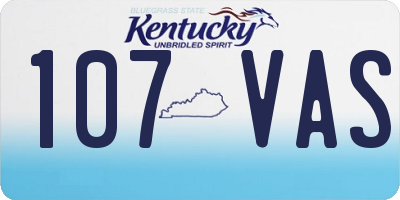 KY license plate 107VAS