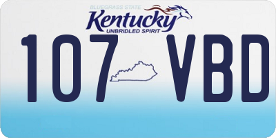KY license plate 107VBD