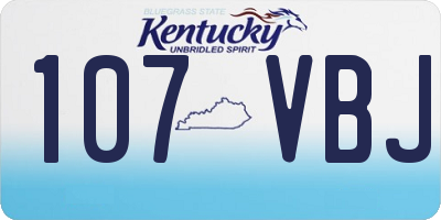 KY license plate 107VBJ