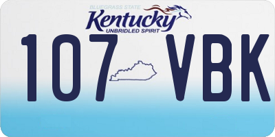 KY license plate 107VBK