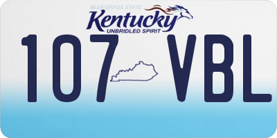 KY license plate 107VBL