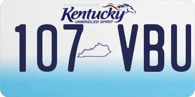 KY license plate 107VBU