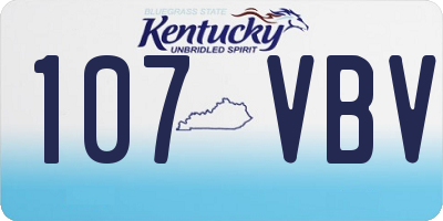 KY license plate 107VBV