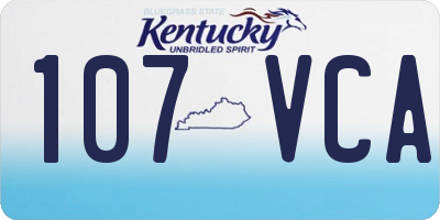 KY license plate 107VCA