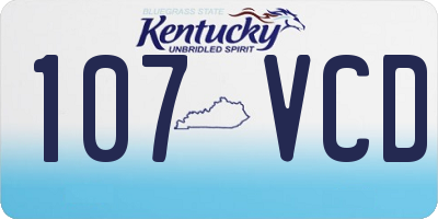 KY license plate 107VCD