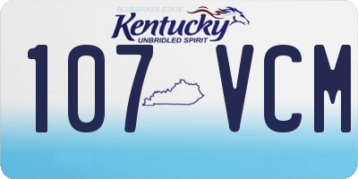 KY license plate 107VCM