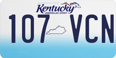 KY license plate 107VCN