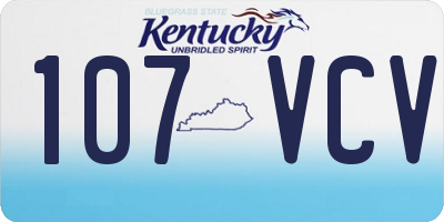 KY license plate 107VCV