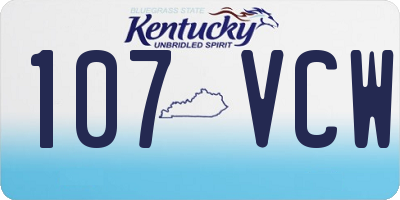KY license plate 107VCW