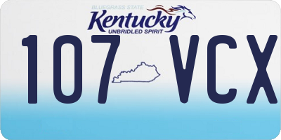 KY license plate 107VCX