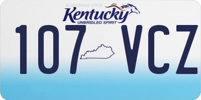 KY license plate 107VCZ