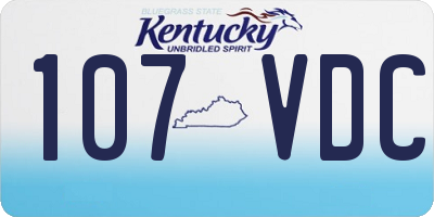 KY license plate 107VDC