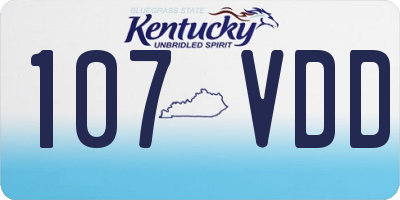 KY license plate 107VDD