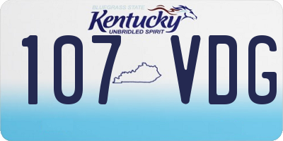 KY license plate 107VDG