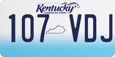 KY license plate 107VDJ