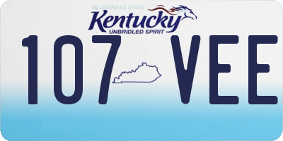 KY license plate 107VEE