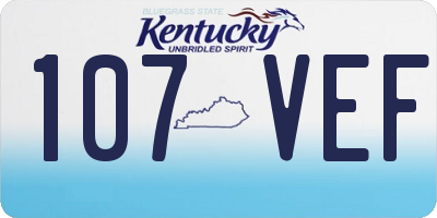KY license plate 107VEF