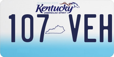 KY license plate 107VEH