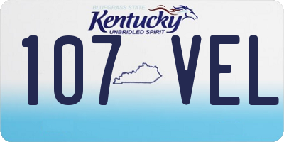 KY license plate 107VEL