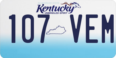 KY license plate 107VEM