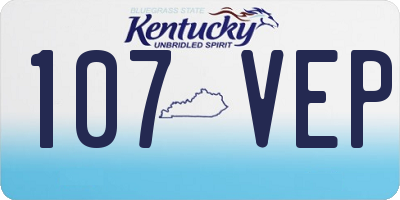 KY license plate 107VEP