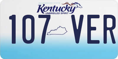 KY license plate 107VER