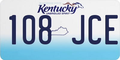 KY license plate 108JCE