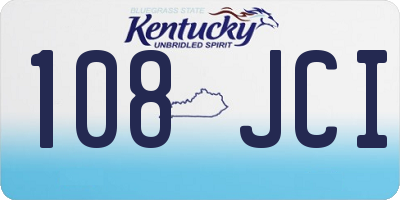 KY license plate 108JCI