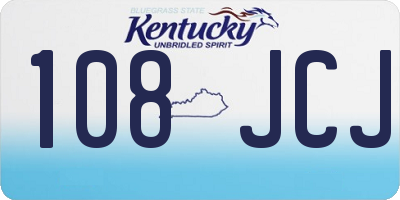 KY license plate 108JCJ