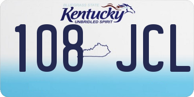 KY license plate 108JCL