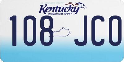 KY license plate 108JCO